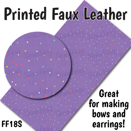 Purple Dots - Faux Leather Sheet (SHIPS IN 3 BUS DAYS)