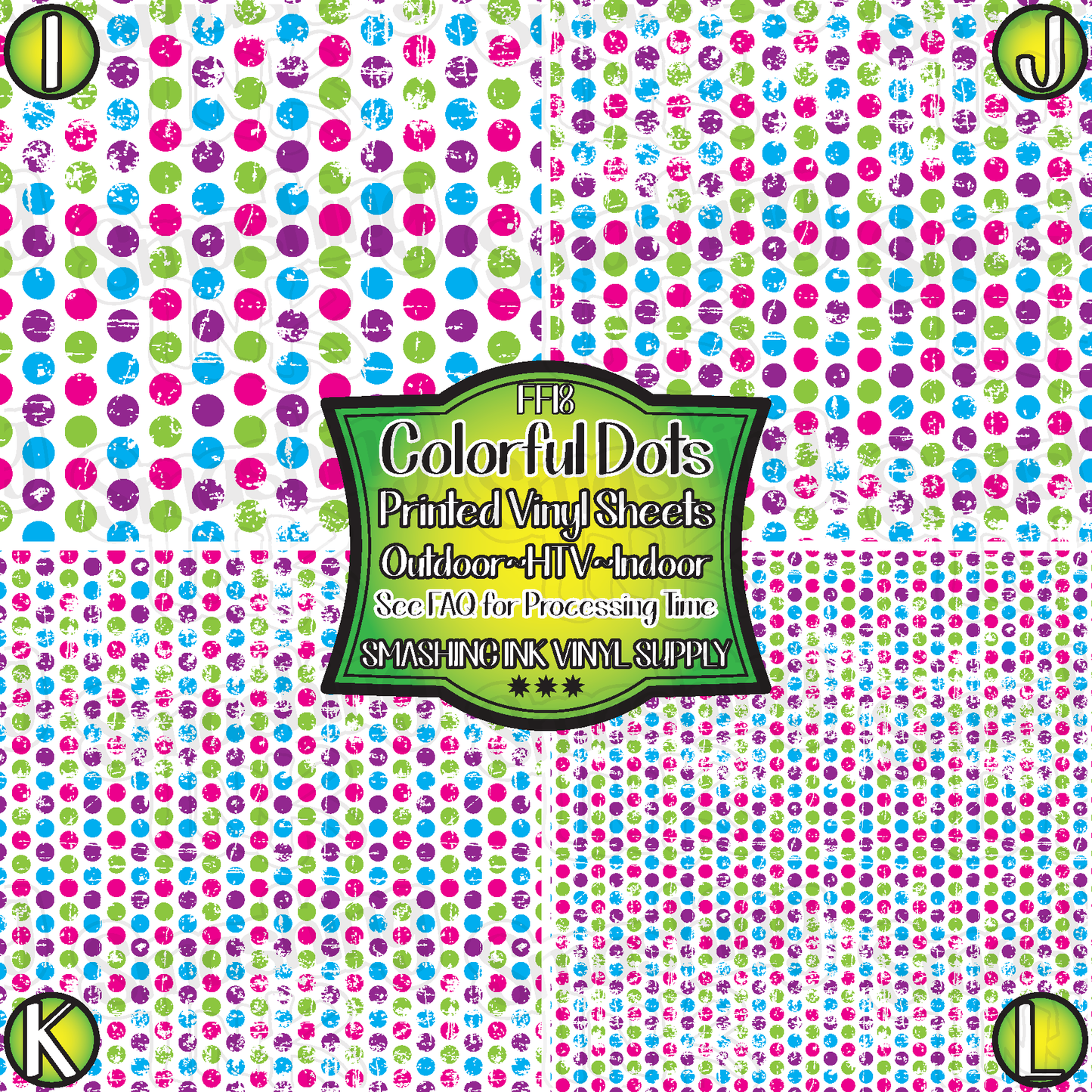 Grunge Colorful Dots ★ Laser Safe Adhesive Film (TAT 3 BUS DAYS)