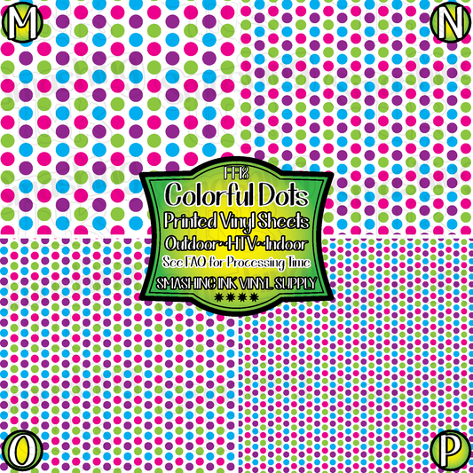 Colorful Dots ★ Pattern Vinyl | Faux Leather | Sublimation (TAT 3 BUS DAYS)