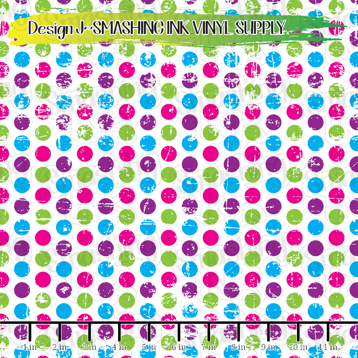 Grunge Colorful Dots ★ Pattern Vinyl | Faux Leather | Sublimation (TAT 3 BUS DAYS)