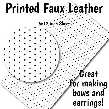 Black Polka Dots - Faux Leather Sheet (SHIPS IN 3 BUS DAYS)