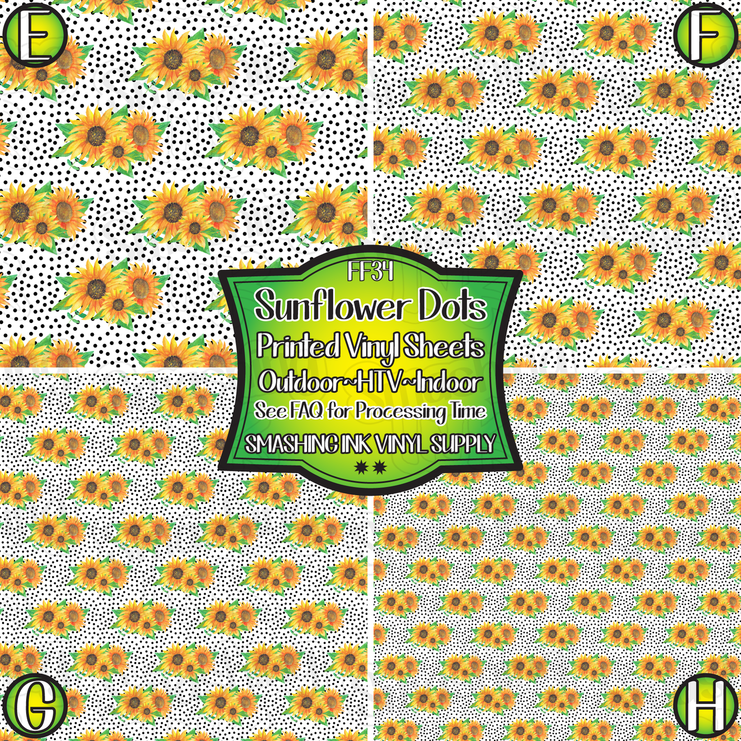 Sunflower Dots ★ Laser Safe Adhesive Film (TAT 3 BUS DAYS)