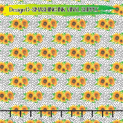 Sunflower Dots ★ Pattern Vinyl | Faux Leather | Sublimation (TAT 3 BUS DAYS)