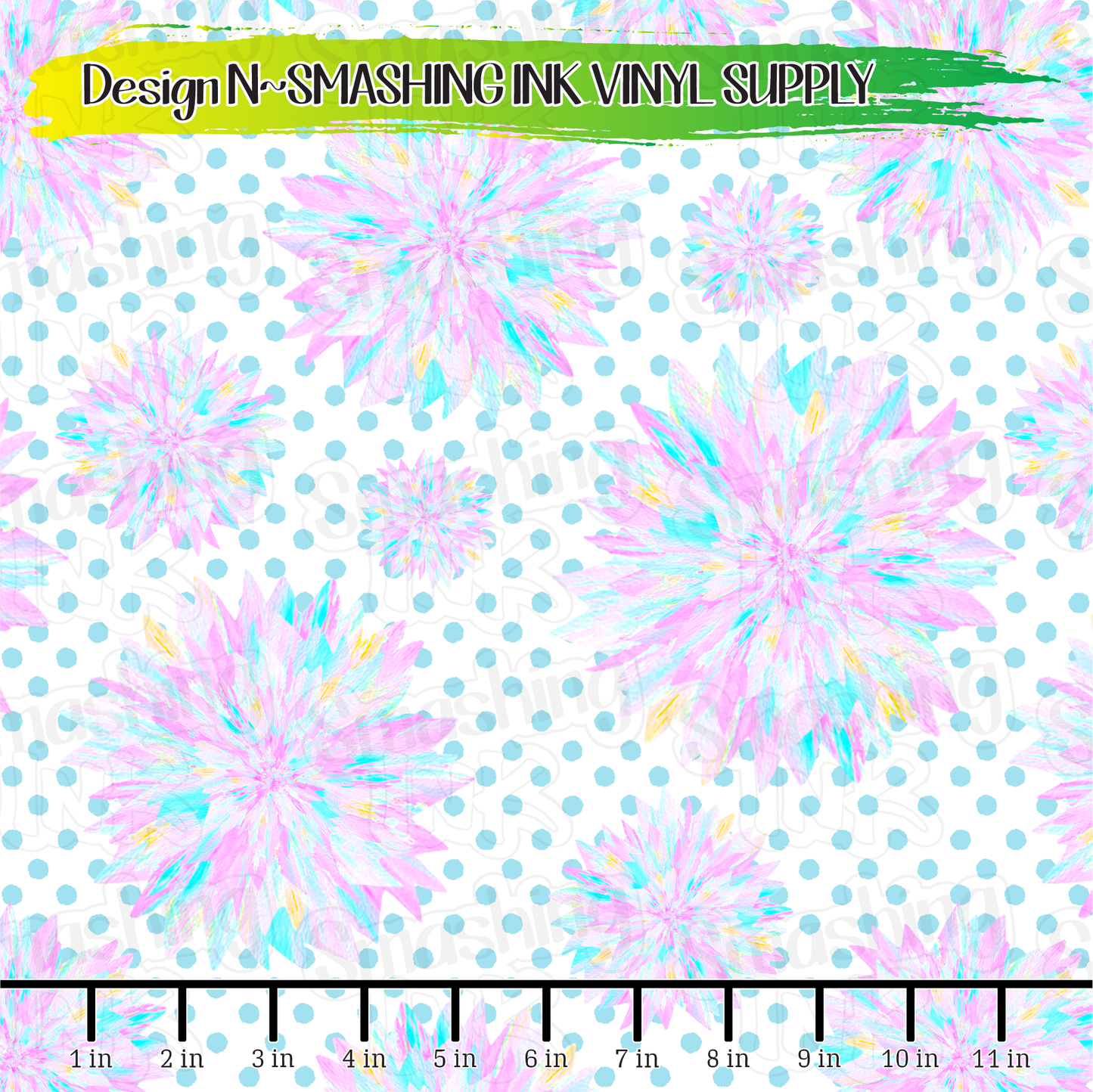Colorful Floral Dots ★ Pattern Vinyl | Faux Leather | Sublimation (TAT 3 BUS DAYS)