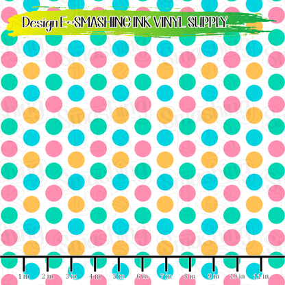 Pastel Dots ★ Pattern Vinyl | Faux Leather | Sublimation (TAT 3 BUS DAYS)