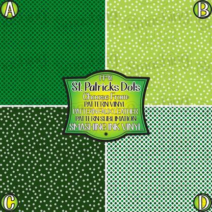 St. Patrick's Dots ★ Pattern Vinyl | Faux Leather | Sublimation (TAT 3 BUS DAYS)
