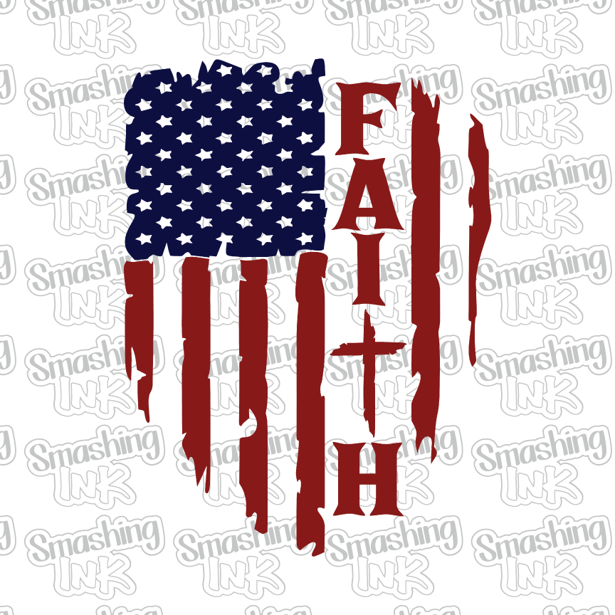 Faith Flag - Heat Transfer | DTF | Sublimation (TAT 3 BUS DAYS) [4D-19HTV]