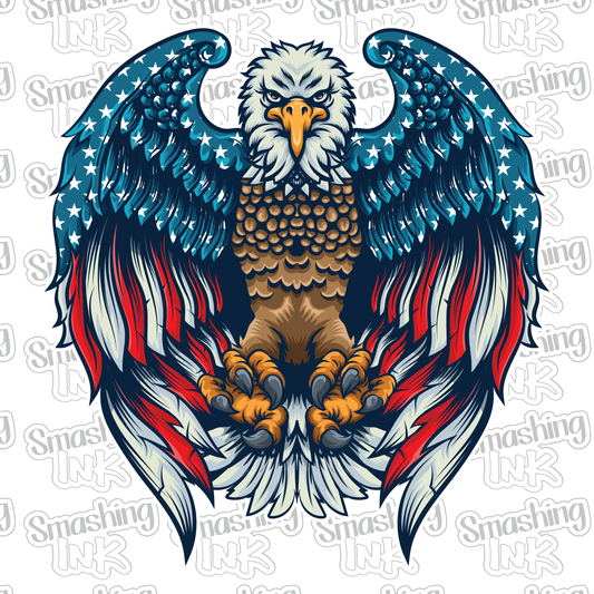 Fighting America Eagle Flag - Heat Transfer | DTF | Sublimation (TAT 3 BUS DAYS) [15E-6HTV]