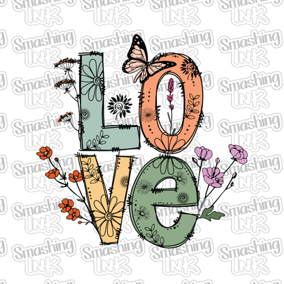 Boho Floral Love - Heat Transfer | DTF | Sublimation (TAT 3 BUS DAYS) [14D-1HTV]