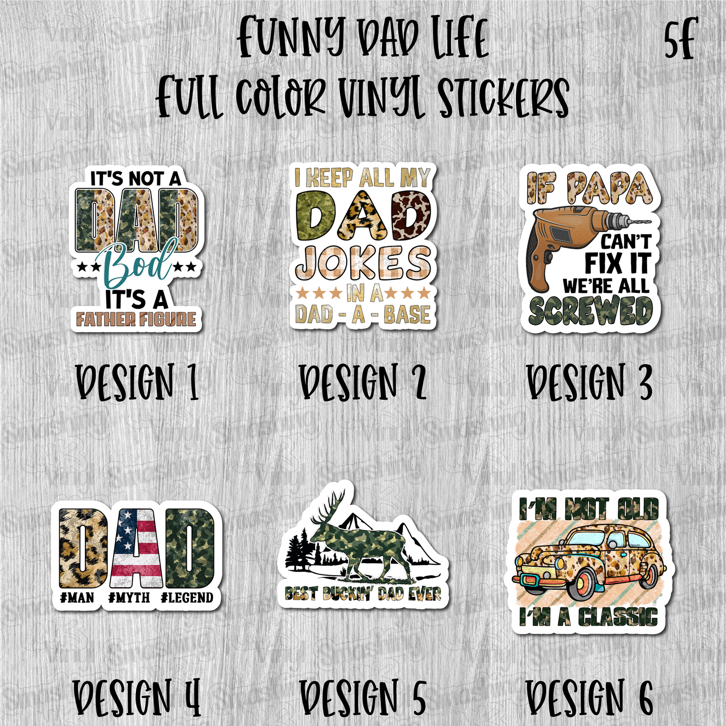 Funny Dad Life - Full Color Vinyl Stickers (SHIPS IN 3-7 BUS DAYS)
