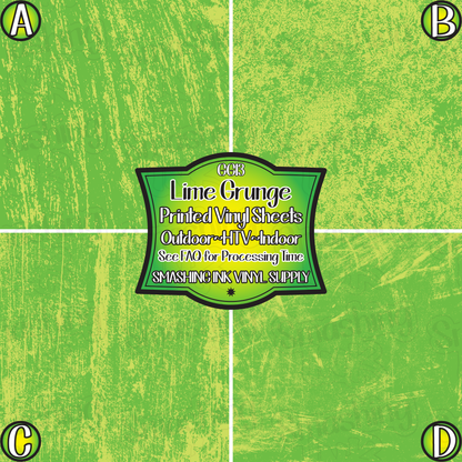 Lime Grunge ★ Pattern Vinyl | Faux Leather | Sublimation (TAT 3 BUS DAYS)