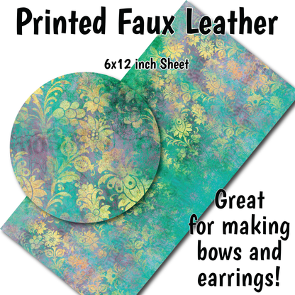 Distressed Floral - Faux Leather Sheet (SHIPS IN 3 BUS DAYS)