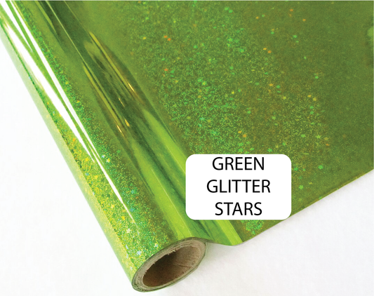 Green Glitter Stars - Heat Transfer Foil