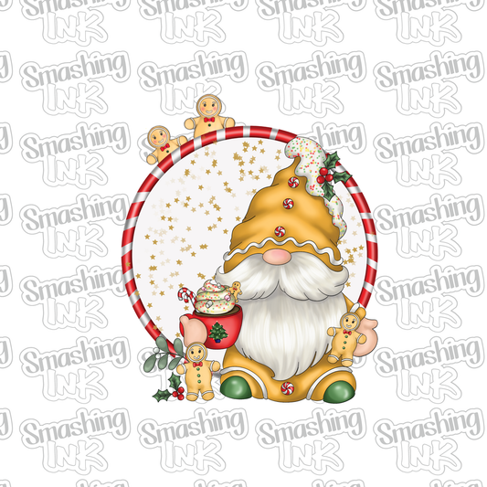 Gingerbread Gnome With Cocoa - Heat Transfer | DTF | Sublimation (TAT 3 BUS DAYS) [4G45-9HTV]