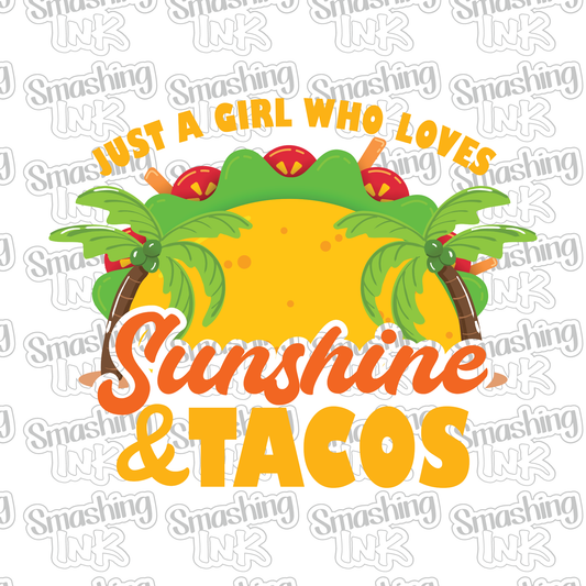 Girl Loves Tacos - Heat Transfer | DTF | Sublimation (TAT 3 BUS DAYS) [8D-10HTV]