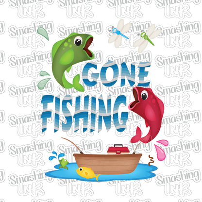 Gone Fishing - Heat Transfer | DTF | Sublimation (TAT 3 BUS DAYS) [9E-6HTV]