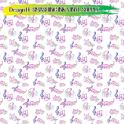 Colorful Music Notes ★ Laser Safe Adhesive Film (TAT 3 BUS DAYS)