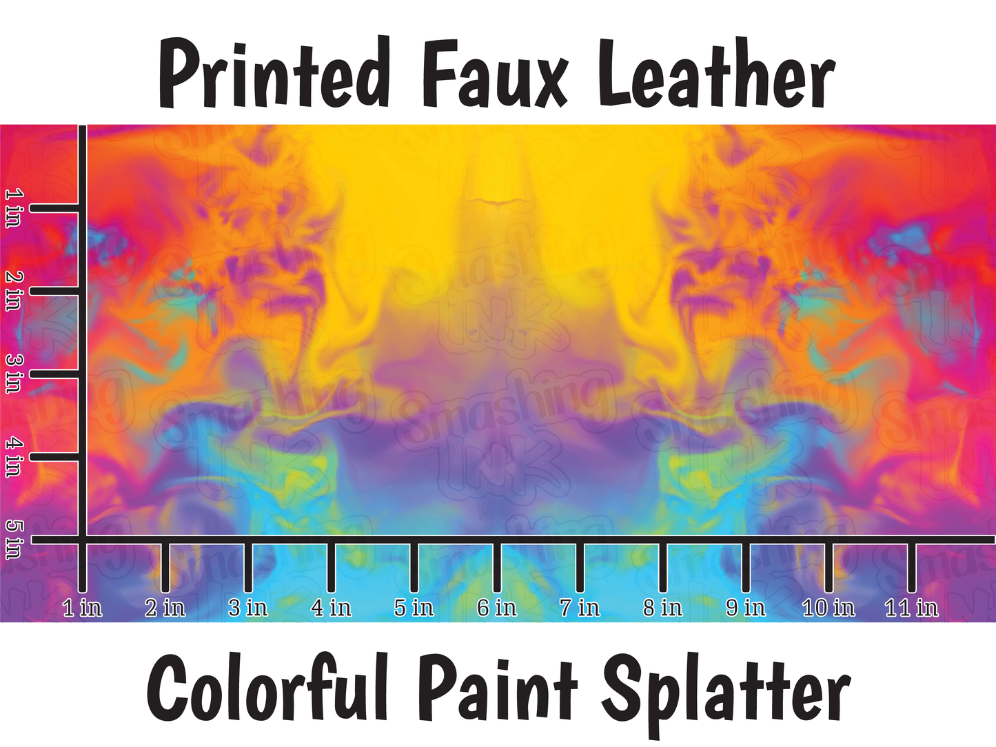 Colorful Paint Splatter - Faux Leather Sheet (SHIPS IN 3 BUS DAYS)