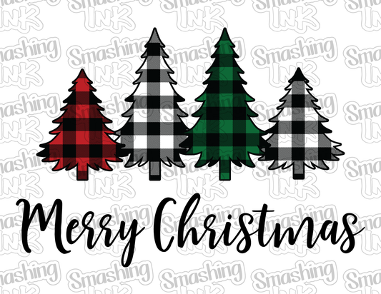 Merry Christmas Trees - Printable Graphic