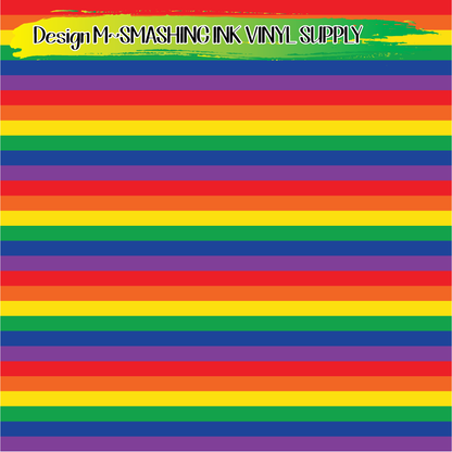 Small Rainbow Striped ★ Pattern Vinyl | Faux Leather | Sublimation (TAT 3 BUS DAYS)