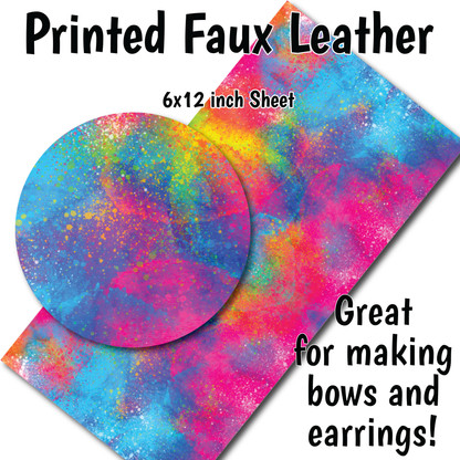 Colorful Splatter - Faux Leather Sheets (SHIPS IN 3 BUS DAYS)