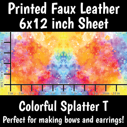 Colorful Splatter T- Faux Leather Sheets (SHIPS IN 3 BUS DAYS)