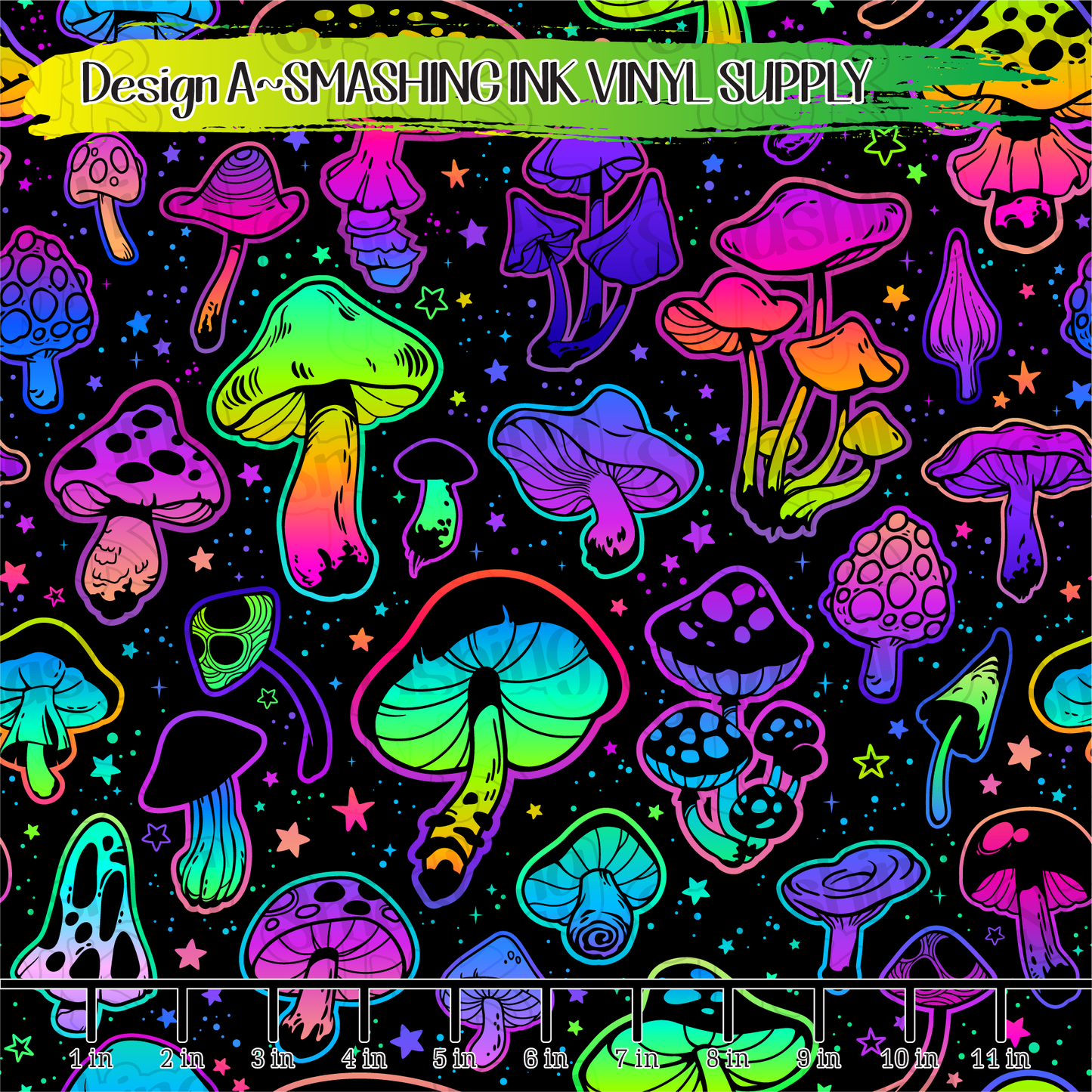 Psychedelic Mushrooms ★ Laser Safe Adhesive Film (TAT 3 BUS DAYS)