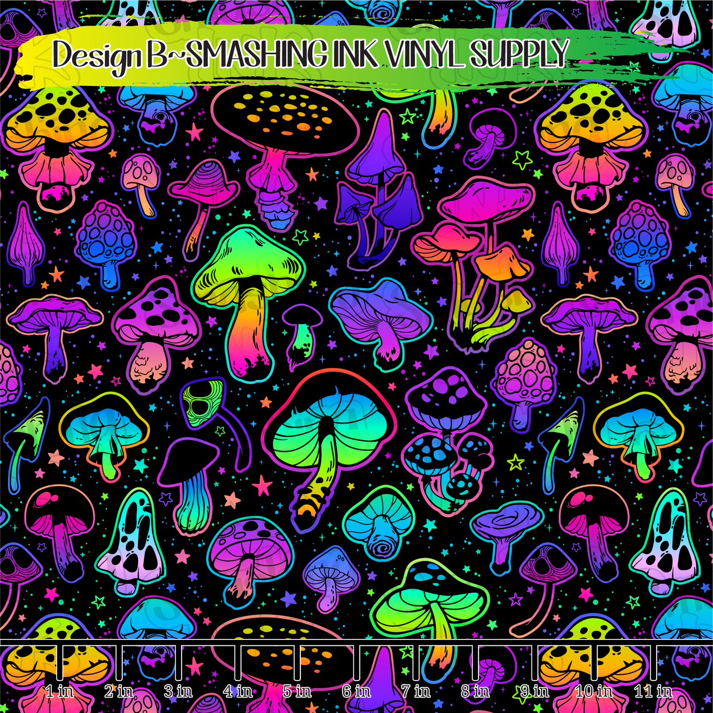 Psychedelic Mushrooms ★ Laser Safe Adhesive Film (TAT 3 BUS DAYS)