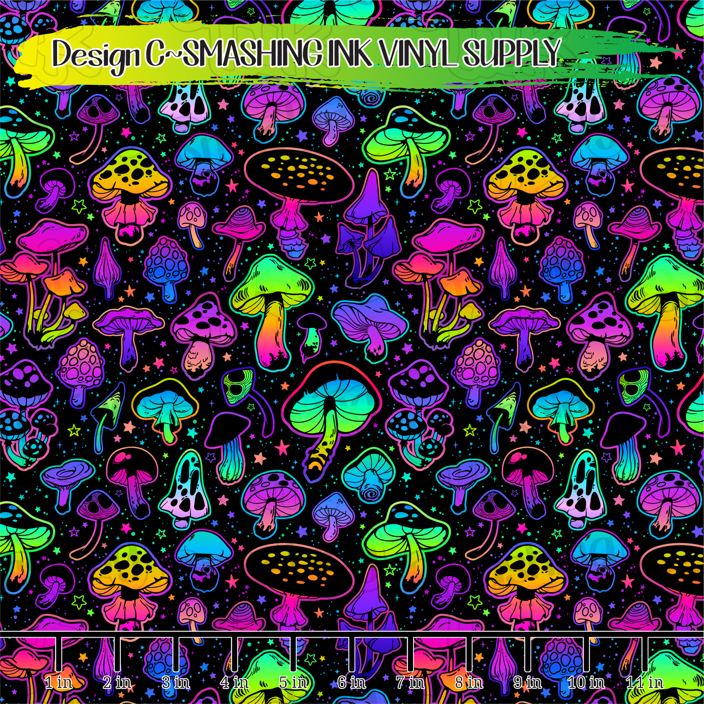 Psychedelic Mushrooms ★ Pattern Vinyl | Faux Leather | Sublimation (TAT 3 BUS DAYS)