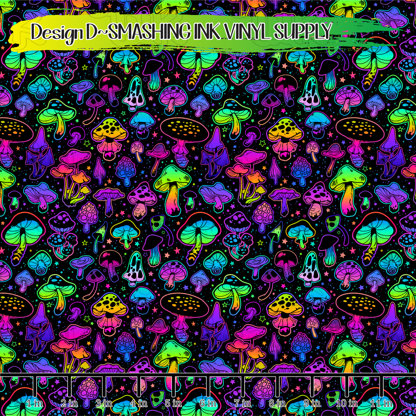 Psychedelic Mushrooms ★ Pattern Vinyl | Faux Leather | Sublimation (TAT 3 BUS DAYS)