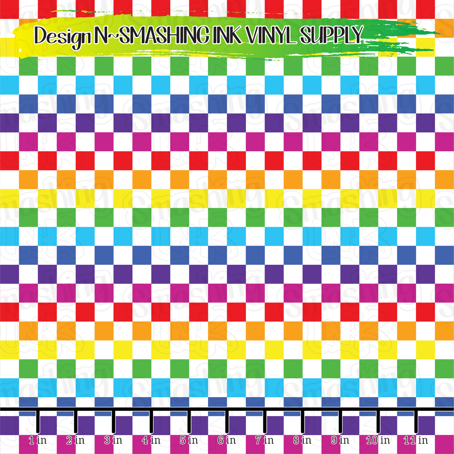 Rainbow Checkerboard ★ Pattern Vinyl | Faux Leather | Sublimation (TAT 3 BUS DAYS)