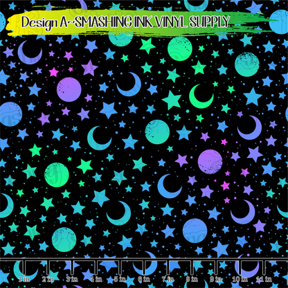Colorful Night Sky ★ Pattern Vinyl | Faux Leather | Sublimation (TAT 3 BUS DAYS)