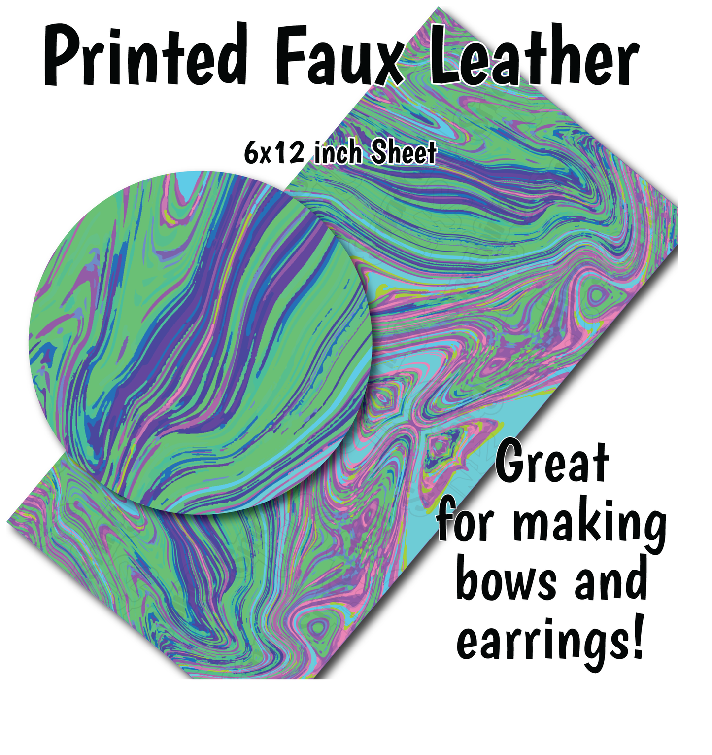 Swirls - Faux Leather Sheet (SHIPS IN 3 BUS DAYS)