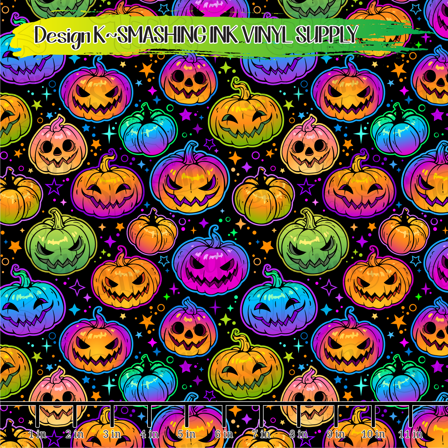 Colorful Pumpkins ★ Pattern Vinyl | Faux Leather | Sublimation (TAT 3 BUS DAYS)