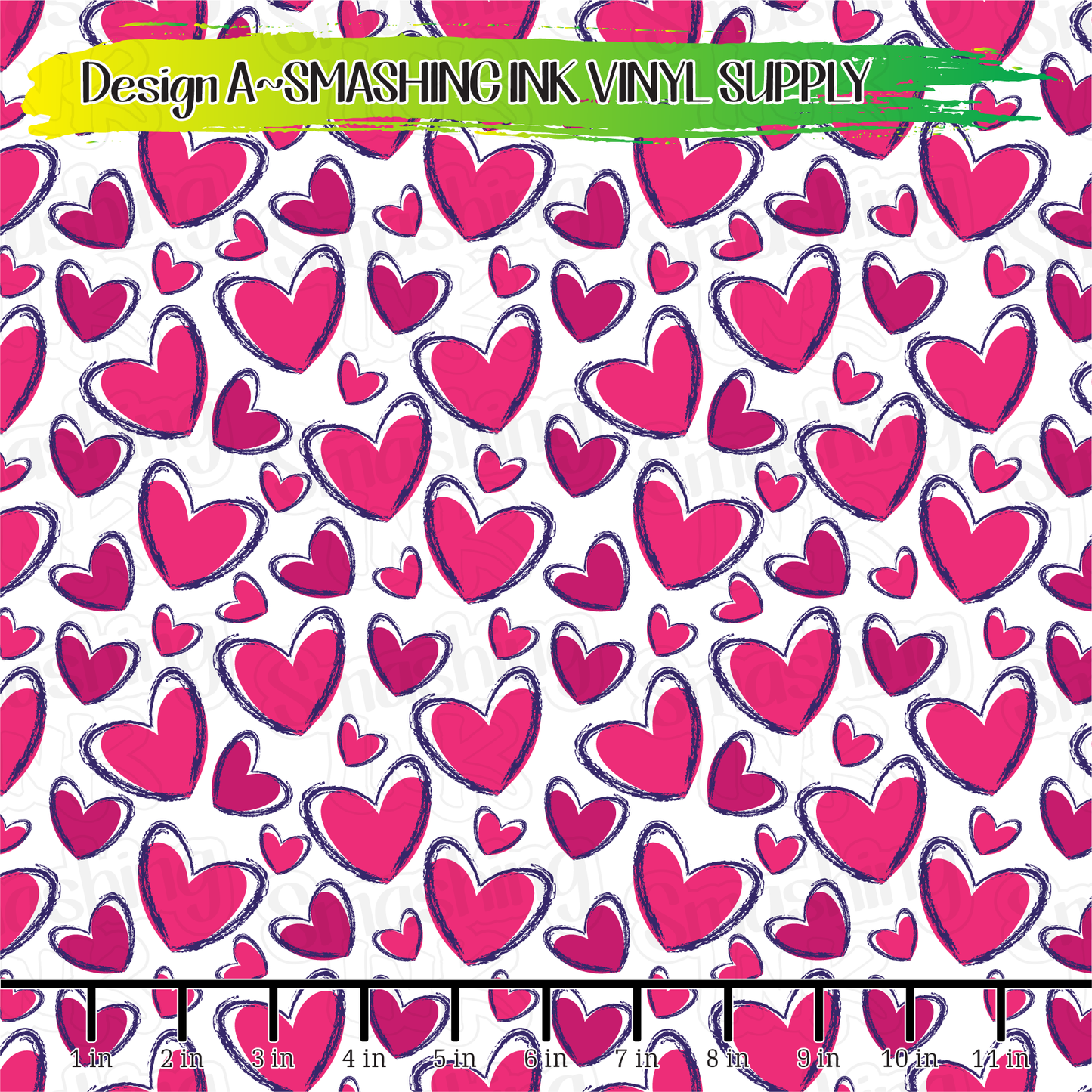 Pink Purple Hearts ★ Pattern Vinyl | Faux Leather | Sublimation (TAT 3 BUS DAYS)