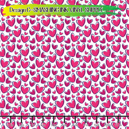 Pink Purple Hearts ★ Laser Safe Adhesive Film (TAT 3 BUS DAYS)