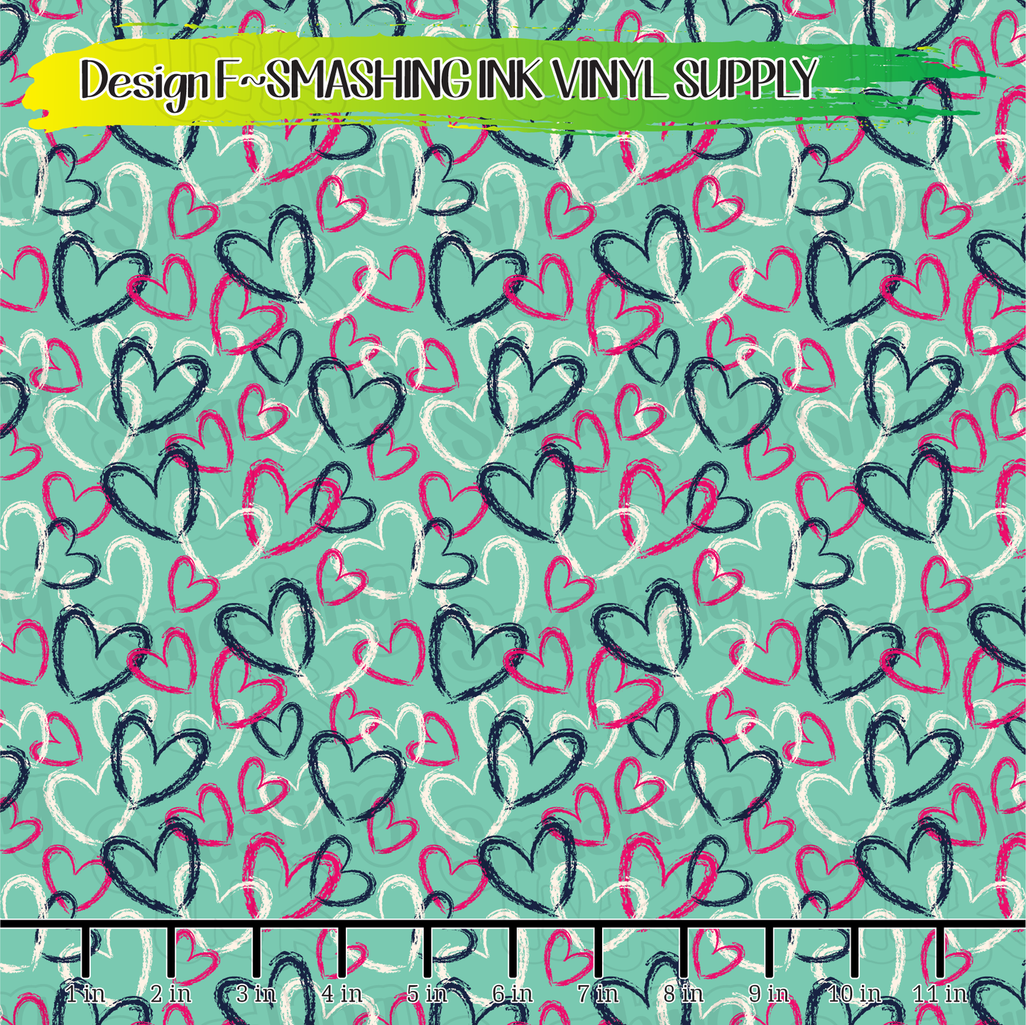 Colored Hearts ★ Pattern Vinyl | Faux Leather | Sublimation (TAT 3 BUS DAYS)