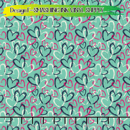 Colored Hearts ★ Pattern Vinyl | Faux Leather | Sublimation (TAT 3 BUS DAYS)