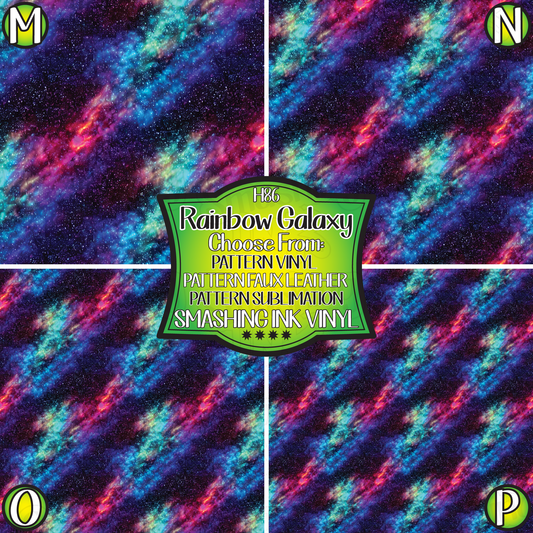 Rainbow Galaxy  ★ Pattern Vinyl | Faux Leather | Sublimation (TAT 3 BUS DAYS)