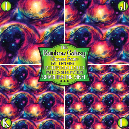 Rainbow Galaxy ★ Pattern Vinyl | Faux Leather | Sublimation (TAT 3 BUS DAYS)