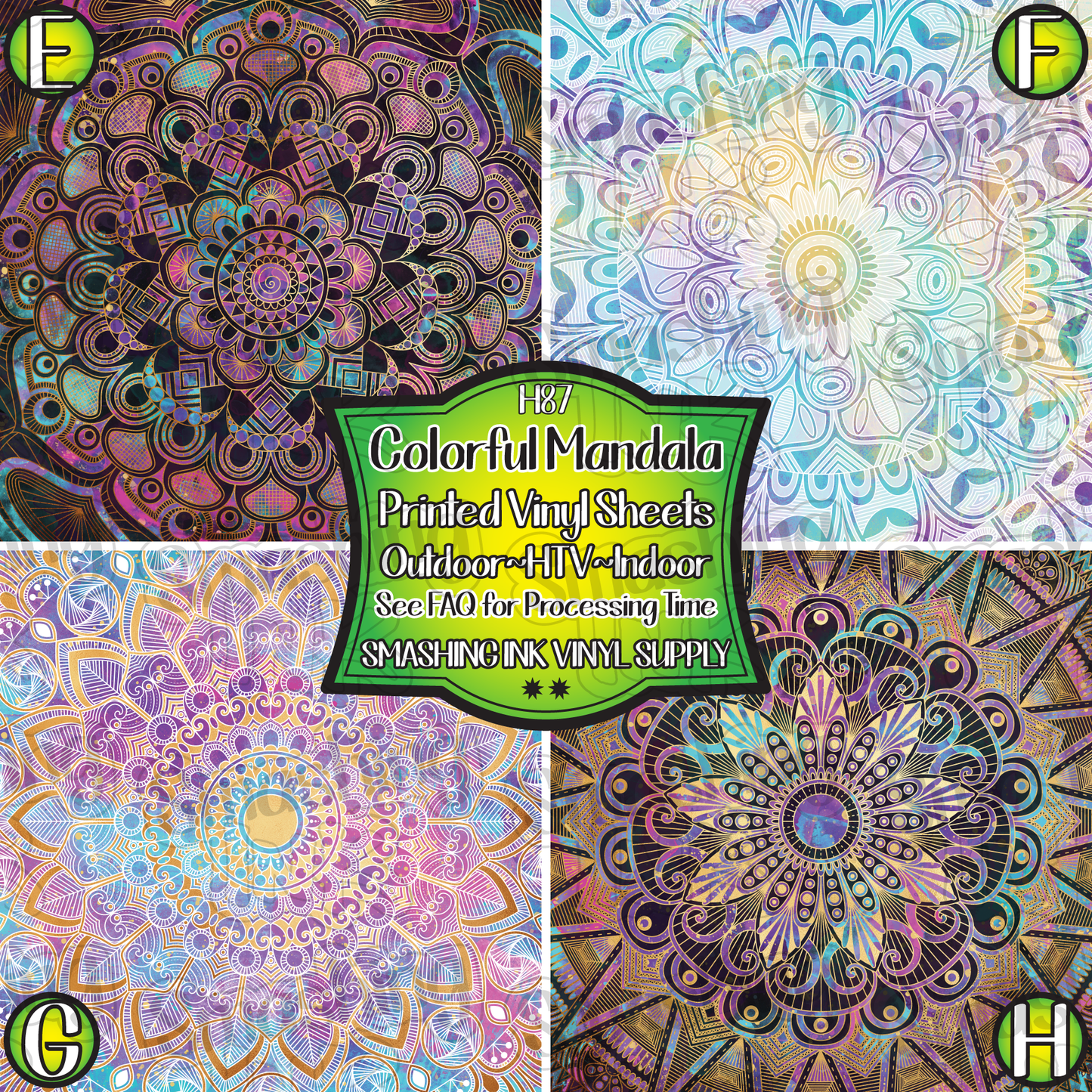 Colorful Mandala ★ Laser Safe Adhesive Film (TAT 3 BUS DAYS)