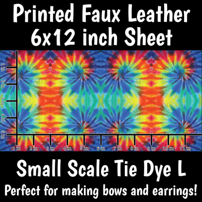 Small Scale Tie Dye L - Faux Leather Sheet (SHIPS IN 3 BUS DAYS)