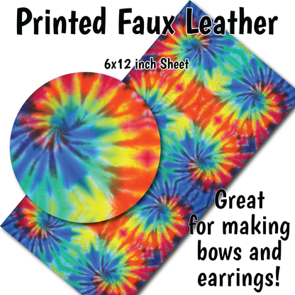 Small Scale Tie Dye L - Faux Leather Sheet (SHIPS IN 3 BUS DAYS)