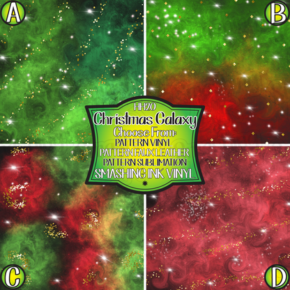 Christmas Galaxy ★ Pattern Vinyl | Faux Leather | Sublimation (TAT 3 BUS DAYS)