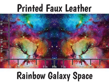 Rainbow Galaxy Space - Faux Leather Sheet (SHIPS IN 3 BUS DAYS)