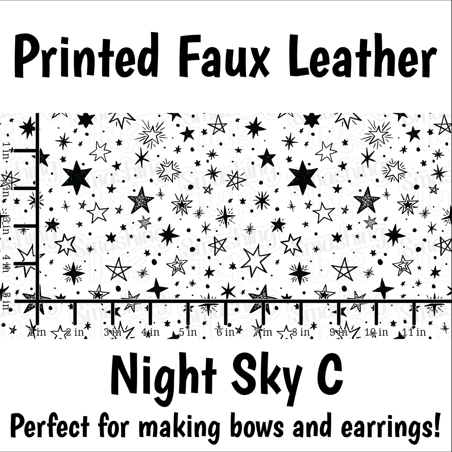 Night Sky C - Faux Leather Sheet (SHIPS IN 3 BUS DAYS)