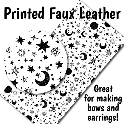 Night Sky D - Faux Leather Sheet (SHIPS IN 3 BUS DAYS)