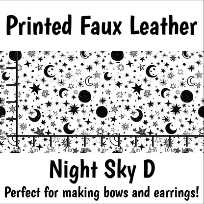 Night Sky D - Faux Leather Sheet (SHIPS IN 3 BUS DAYS)