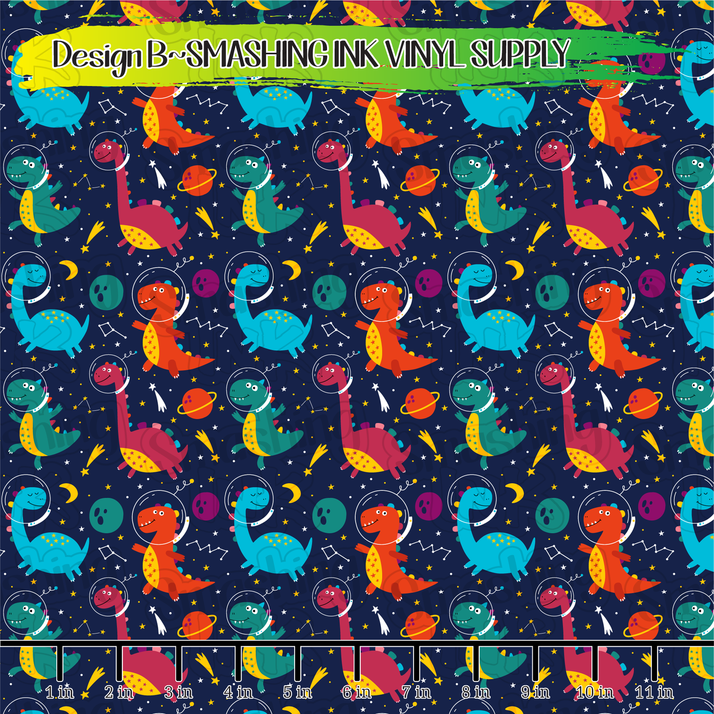 Space Dinosaurs ★ Pattern Vinyl | Faux Leather | Sublimation (TAT 3 BUS DAYS)