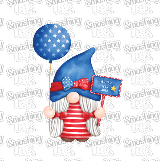 Happy 4th Of July Gnome - Heat Transfer | DTF | Sublimation (TAT 3 BUS DAYS) [4D-4HTV]